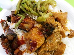 Rice with 3 vegetables $2.80 at 3 Dishes Rice 三样菜饭 - Bugis in Central Singapore