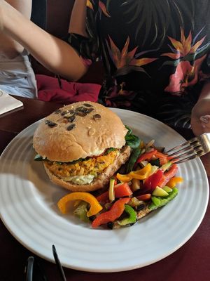 Burger at Vegan's Prague in Prague