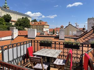 Aussicht von der Dachterrasse  at Vegan's Prague in Prague