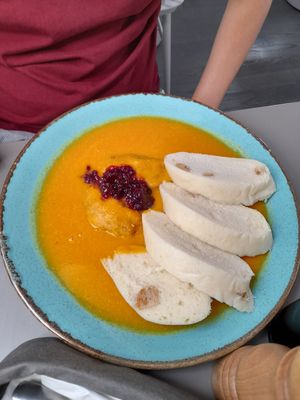 Svickova with dumplings at Vegan's Prague in Prague