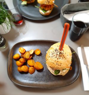 Burger at Vegan's Prague in Prague