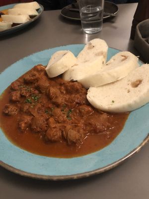 Goulash and dumplings  #Veganuary at Vegan's Prague in Prague
