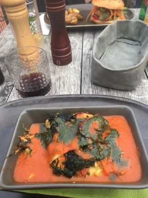 Zucchinilasagne with cashew cheese and spinach   at Vegan's Prague in Prague