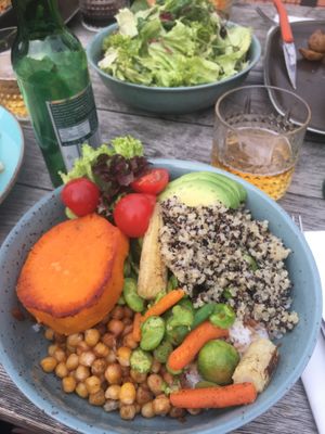 Buddha Bowl and Mix of Greens   at Vegan's Prague in Prague