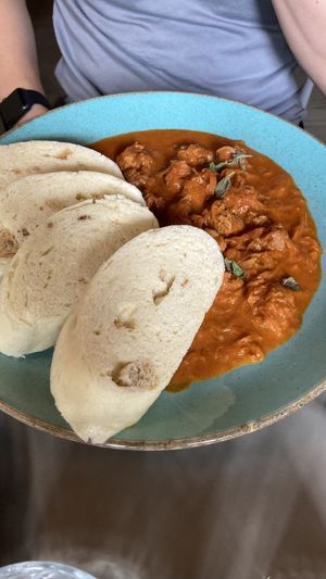 Goulash with dumplings   at Vegan's Prague in Prague