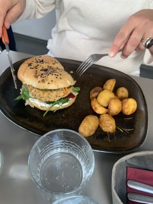 Satisfaction burger  at Vegan's Prague in Prague