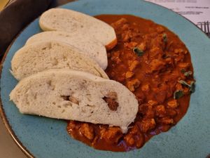 Cabbage goulash with dumplings at Vegan's Prague in Prague
