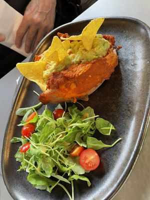 Stuffed sweet potato   at Vegan's Prague in Prague