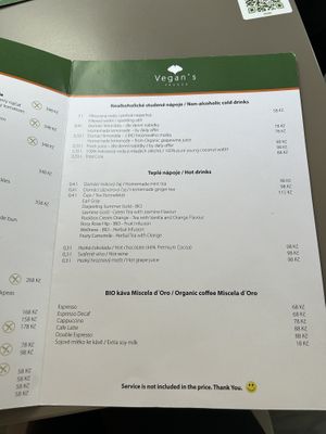 Menu March 2023  at Vegan's Prague in Prague