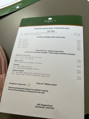 Menu March 2023  at Vegan's Prague in Prague