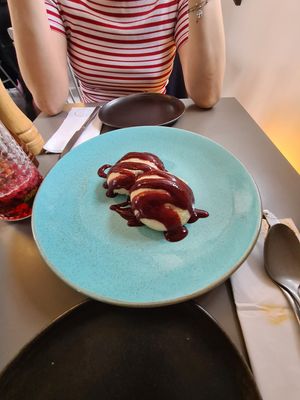 dessert dumplings  at Vegan's Prague in Prague