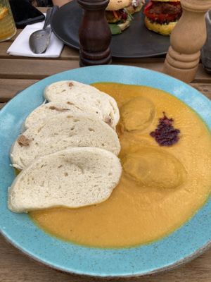 tempeh & dumplings  at Vegan's Prague in Prague