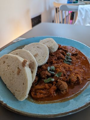 Cabbage goulash at Vegan's Prague in Prague