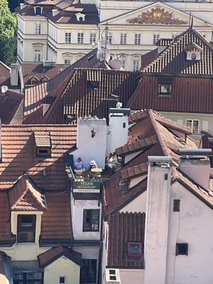 View of the restaurant’s terrace  at Vegan's Prague in Prague