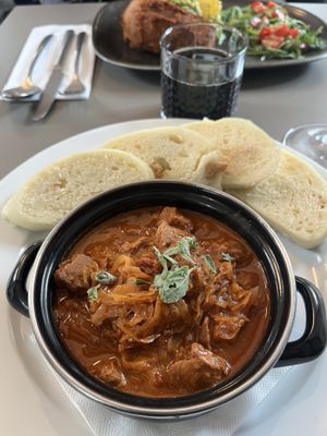 Goulash with cabbage and soy chunks   at Vegan's Prague in Prague