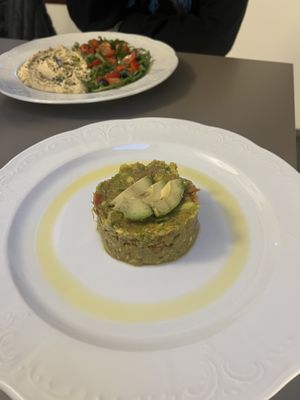 Avocado tartare with olive oil (also came with toasted tomato bread)  at Vegan's Prague in Prague