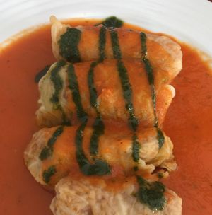 cabbage rolls at Vegan's Prague in Prague