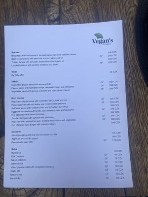 Menu   at Vegan's Prague in Prague