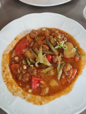Potato goulash at Vegan's Prague in Prague