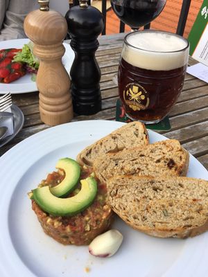 Avocado tartar:) at Vegan's Prague in Prague
