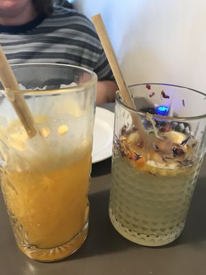 Lemonade and orange juice  at Vegan's Prague in Prague