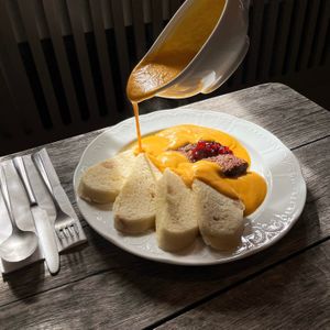 Svíčková sauce with no beef sirloin and bohemian dumplings at Vegan's Prague in Prague