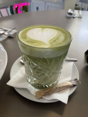 Matcha lattee  at Vegan's Prague in Prague