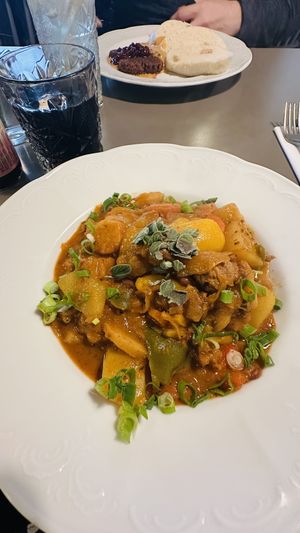 Potato goulash   at Vegan's Prague in Prague