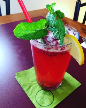 Raspberry lemonade  at Vegan's Prague in Prague