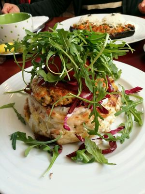 gluten free burger at Vegan's Prague in Prague