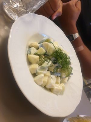 Finnish style salad - 6/10 nice yog apple cucumber dill vibes at Vegan's Prague in Prague
