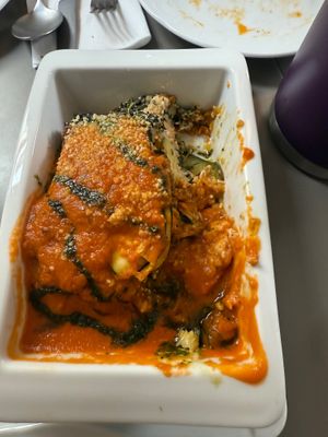 zucchini lasagna at Vegan's Prague in Prague