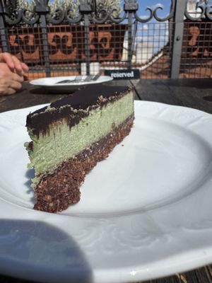 Avocado chocolate raw cake  at Vegan's Prague in Prague