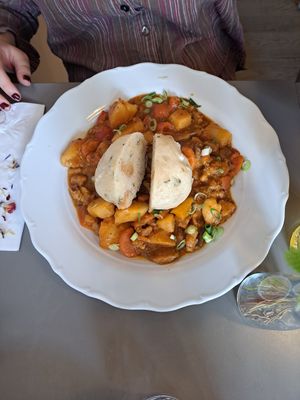 Lentil goulash at Vegan's Prague in Prague