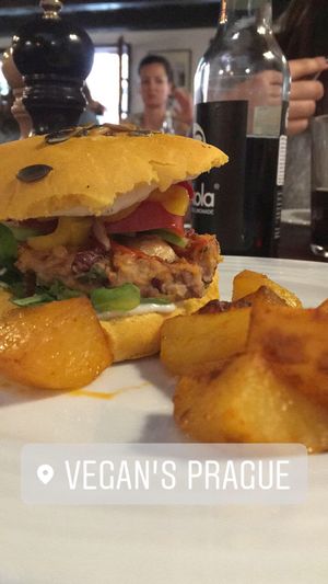 Daily offer: Monkey burger  at Vegan's Prague in Prague