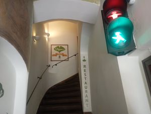Stairs (it's narrow) at Vegan's Prague in Prague