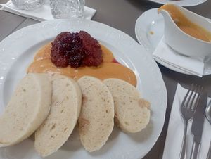 Svíčková (with curry sauce) at Vegan's Prague in Prague