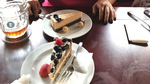 Raw and baked cake at Vegan's Prague in Prague