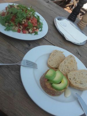 Tatar and bruschetta at Vegan's Prague in Prague