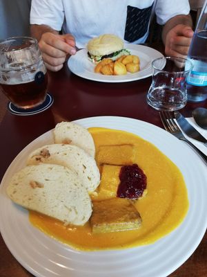 Vegan Dumplings and roasted tempeh at Vegan's Prague in Prague