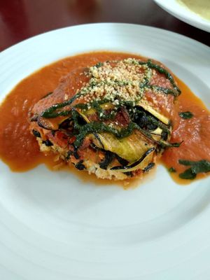 tasty lasagna - without the pasta though :( at Vegan's Prague in Prague