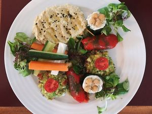starter plate with humus at Vegan's Prague in Prague