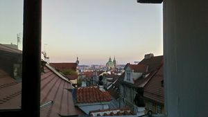 View from top floor window at Vegan's Prague in Prague
