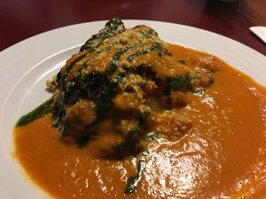 Zucchini lasagne  at Vegan's Prague in Prague