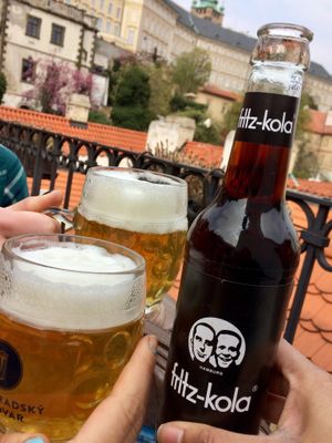 Great drinks to go with the view!  at Vegan's Prague in Prague