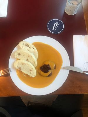 Czech dumplings- knedličky :) at Vegan's Prague in Prague