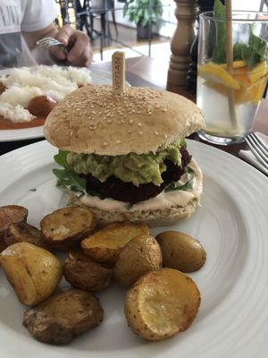 Andy Warhol burger 🍔  at Vegan's Prague in Prague