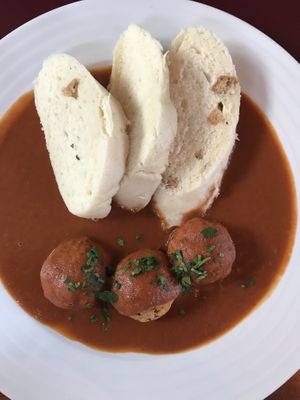 Czech dumplings  at Vegan's Prague in Prague