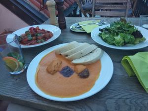 Goulash and dumplings at Vegan's Prague in Prague