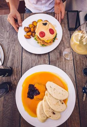Vegan Svíčková and Burger at Vegan's Prague in Prague
